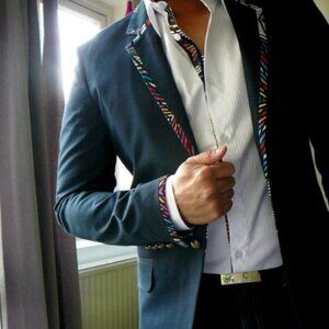 Full Suit Set Matthew Williamson H&M 38R Blazer 32 Pants M Shirt